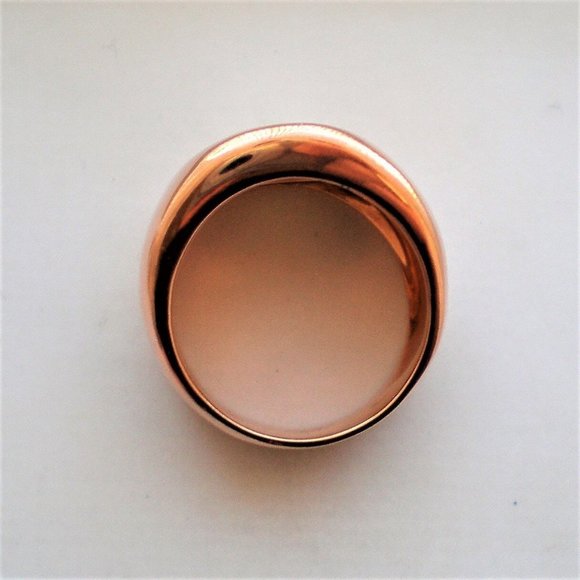 Designer Solid 18K 750 Rose Pink Gold Carved Mother Of Pearl Cocktail Ring 12.7g - Picture 7 of 12